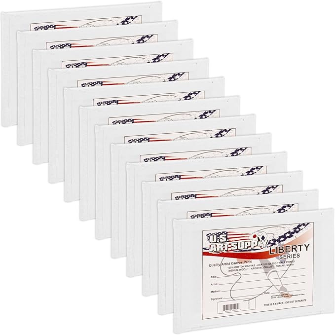 US Art Supply 3 X 5 inch Professional Artist Quality Acid Free Canvas Panel Boards for Painting 12-Pack (1 Full Case of 12 Single Canvas Board Panels)