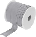 MECCANIXITY 3/4 Inch Single Fold Bias Tape Cotton Continuous Bulk Bias Tape for Sewing, Seaming Quilting Hemming Binding Crafts (White Gray 25 Yards)