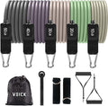 VEICK Resistance Bands, Exercise Bands for Working Out with Handles, Elastic Workout Bands for Men Women, Exercising Bands for Strength Training Equipment at Home Gym