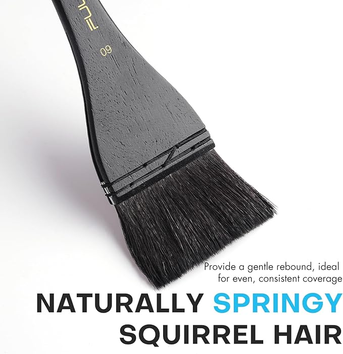 Flat Watercolor Brushes, Fuumuui 60mm Professional Squirrel Hair Flat Hake Brushes, Artists Scale Large Paint Brush with Long Handle for Watercolor and Acrylic Paints