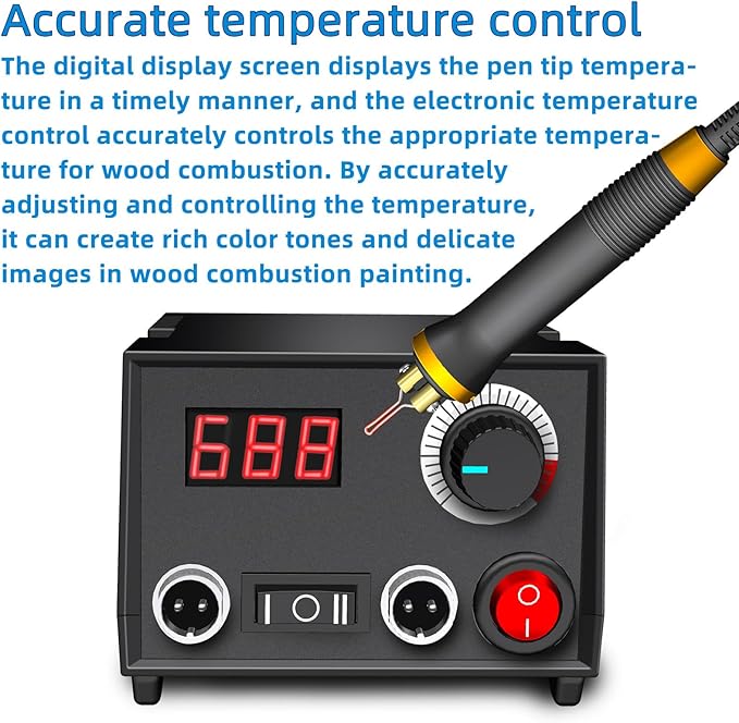 LH30 Wood Burning Kit, Digitally Adjustable Temperature Wood burner Pen Kit, Wood Burning Tool, Professional Wood Burner Tool Kit for Adults and Beginners Craft (LH30-2 NEW)