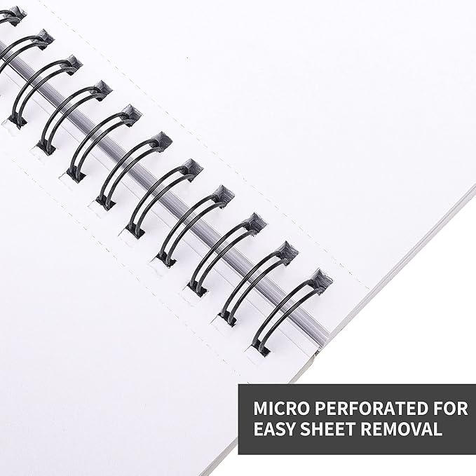 FIXSMITH 5.5"X8.5" Sketch Book | 400 Sheets (68 lb/100gsm) Sketchbook |Acid Free Drawing Paper | Spiral Bound Artist Sketch Pad | for Kids, Beginners, Artists & Professionals | Bright White
