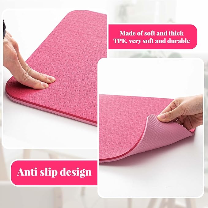 2 Pcs Sewing Machine Muffling Mat Pedal Sewing Mat Reduce Vibrations Noise No Slip Machine Accessories for Quilting(15" X 20" and 9" X 14",Red Pink)