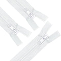 ANPURZII 3PCS #5 27 Inch White Separating Jacket Zippers for Sewing Coats, Molded Plastic Bulk Zippers(White 27" 3PCS)