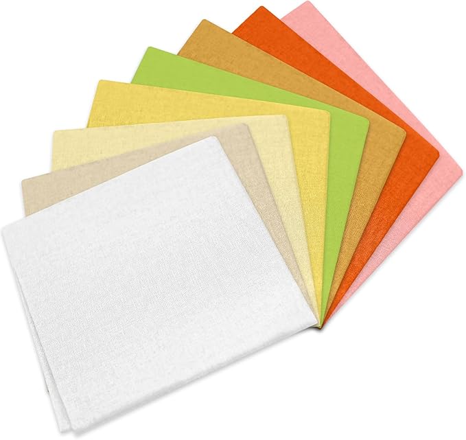 18 * 21inch Cotton Fabric Premium, Solid Precut Fabric Pure Quilting Fat Quarter Bundles Patchwork for Sewing DIY Craft (Orange, 8PCS)