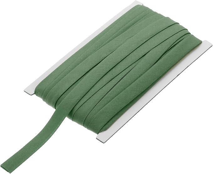 MECCANIXITY 1/2 Inch Double Fold Bias Tape Continuous Bulk Cotton Bias Tape for Sewing Seaming Quilting Hemming Binding Crafts (Army Green 25 Yards)