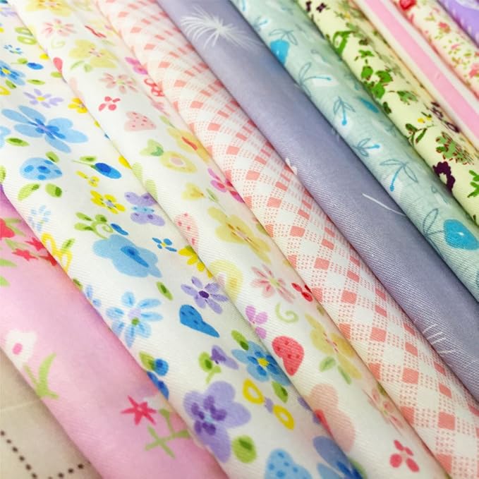 flic-flac Quilting Fabric Squares 100% Cotton Precut Quilt Sewing Floral Fabrics for Craft DIY (10 x 10 inches, 30pcs)