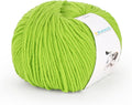 Katech Cotton Yarn for Crocheting-55% Cotton 45% Acrylic-4 Medium (Worsted)-Super Soft Milk Cotton Yarn-Great Crochet and Knitting Starter Kit for Colorful Craft（Grass Green）