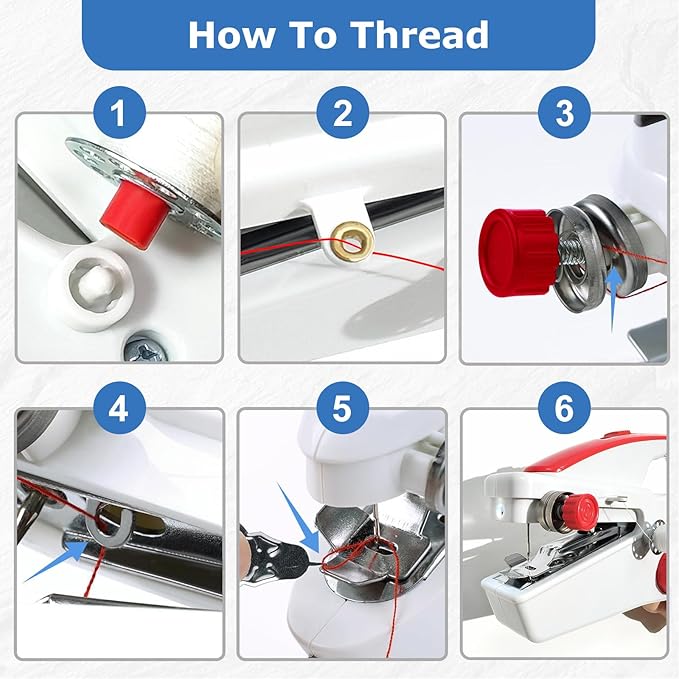 Easy-to-Use Portable Mini Handheld Sewing Machine for Beginners, 2 Speeds, Equipped with LED Lights, Sewing Machine for Kids and Adults, Suitable for Sewing Clothes, Fabrics, Cutains, DIY