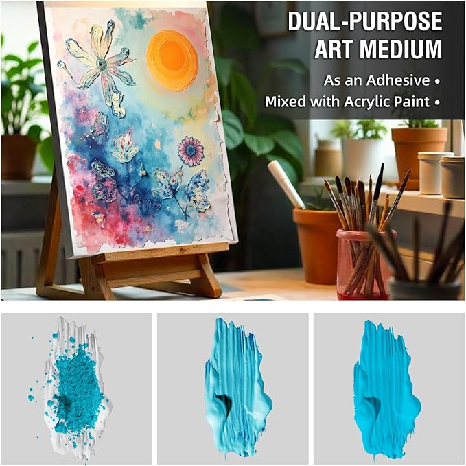 Falling in Art Clear Gel Acrylic Medium, 500ML/16.9Oz Gloss Gel Medium for Acrylic Paint, Ideal for Texture, Layering,and Extending Paint