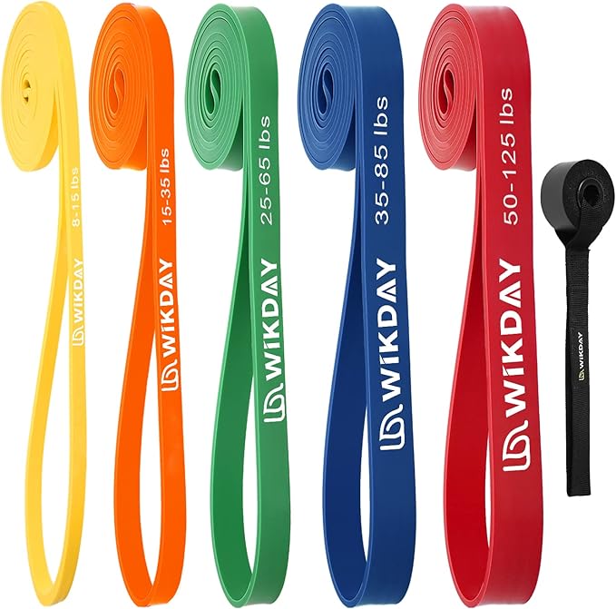 Resistance Bands, Pull Up Bands, Workout Bands for Exercise, Thick Heavy Resistance Band Set with Door Anchor, Elastic Bands for Body Stretching, Crossfit Training at Home/Gym Men & Women Women