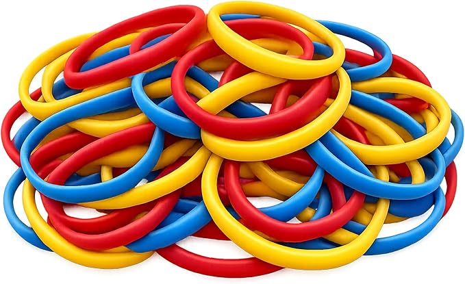 Small Quantity Rubber Bands Pack, Everyday Elastic Bands - Purchase What You Need, At A Price That You Like - Assorted Colors & Sizes - Approximatly 25 Bands