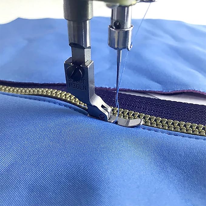2 PCS Cording Zipper Foot P36N/P36LN Industrial Sewing Machine Presser Foot for High Shank Singer, Brother, Janome, Juki, Babylock, Elna, Kenmore, White, Necchi, Simplicity, and More