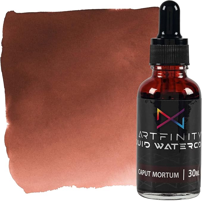 Liquid Watercolor Paint 30 ml Bottle, Caput Mortum - Vibrant Dye-Based Liquid Watercolor w/Glass Pipette, Fast-Drying, Fine Art Paint for Calligraphy, Airbrushing & Traditional Art