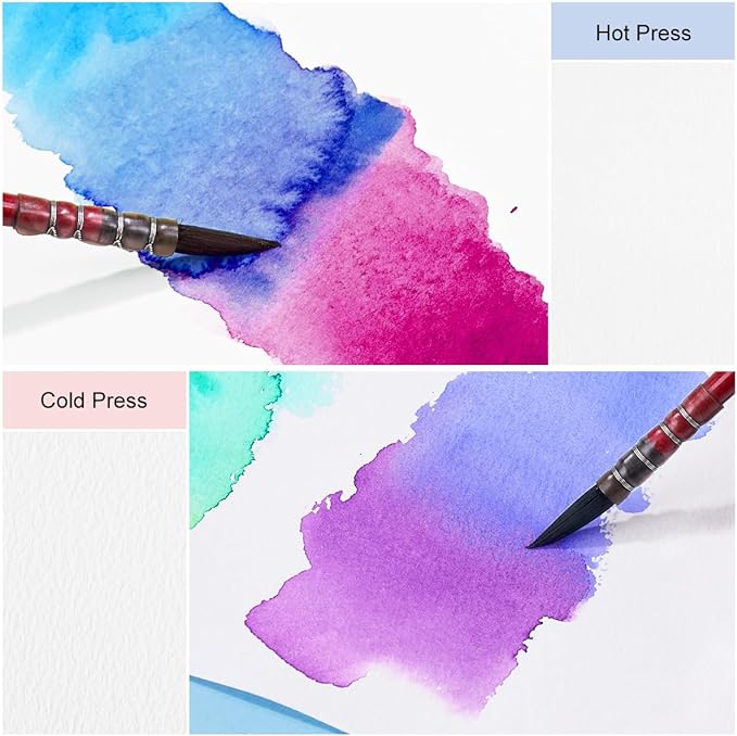 Lightwish Square Watercolor Journal,100% Cotton,300gsm/140lb,Acid-Free,24 Sheets Cold Press Watecolor Sketchbook for Artists Adults Students,6.29 * 6.29 Inches(Purple Sunset)