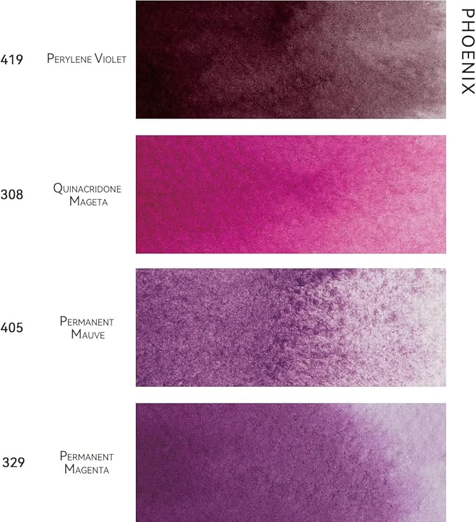 PHOENIX Professional Watercolor Paint Single Tube - 0.47 Fl Oz / 14ml - Phoenix Violet