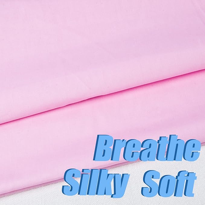2 Yard Pink Cotton Fabric,Natural Cotton Poplin Fabric by The Yard, 59 Inches Wide 100% Cotton Fabric,Soft Embroidery Muslin Quilting Material for Sewing Material Apparel Cloth