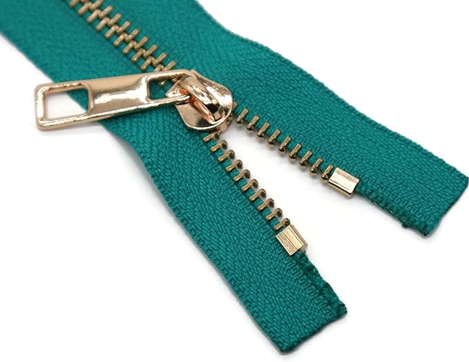 #5 Gold Metal Zipper - 50+ Colors - 3 PCS - (4-14 inches) Sizes - Luxury Lightweight Handcraft Metal Zippers with pulls for Purses Bags Pockets Shoes Sewing & Crafts DIY ZP02345