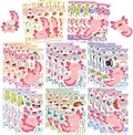 Axolotl Make a Face Stickers - 24 Sheets Mix & Match Make Your Own Salamander Stickers for Craft Projects, Scrapbooking, Laptop