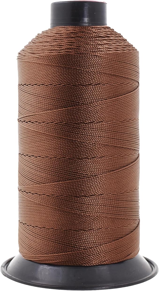 Mandala Crafts Size 277 840D T270 Bonded Nylon Thread - Brown 800 YDs Tex 270 Heavy Duty Sewing Threads for Leather, Jeans, Weaving, Outdoor Marine Upholstery