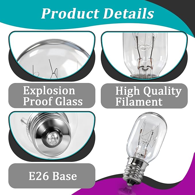 4 Pcs Screw-in Light Bulb Compatible with Brother and Janome Sewing Machines - Sewing Machine Light Bulb 15W 120V #7SCW with E26 Base