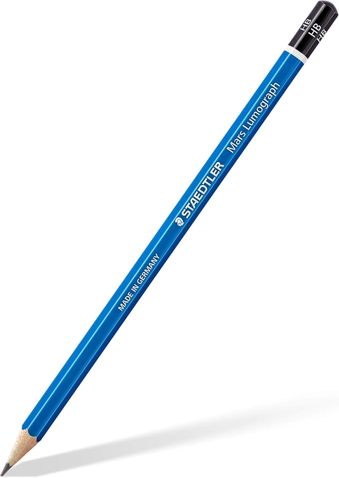 STAEDTLER Mars Lumograph Art Drawing Pencils (12-Pack) – Sustainable, Break-Resistant Graphite, Metal Case