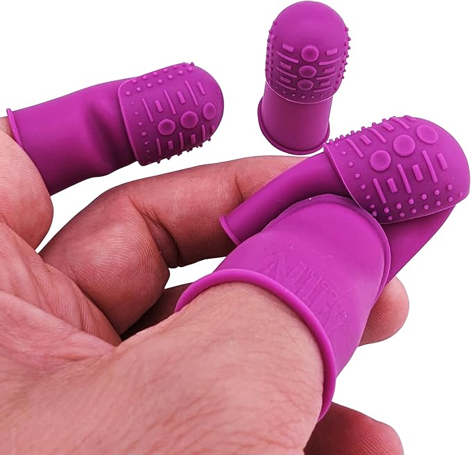 Modern Thimbles | THIK-Grip Series | Small (1) - Medium (1) - Large (1) | Including Flat Head Non-Melting Iron-Over Sewing Pins - 100 Pack - 1.5" Length