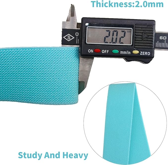 1.5 inch Turquoise Wide Elastic Band for Sewing 10 Yards Double-Side Twill Woven Elasitc Stretch Heavy Knit Elastic Waistband for Pants Wigs DIY Crafts & Projects
