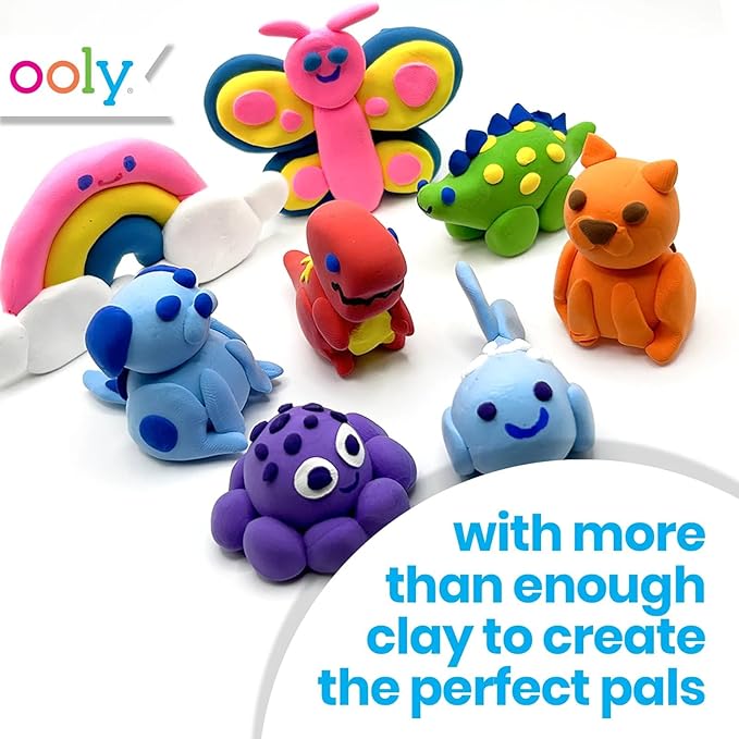 Ooly Air Dry Clay for Kids, 16 Colors Modeling Clay in 4 Tubs, Play Dough Gifts for Kids, Craft Supplies - Creatibles