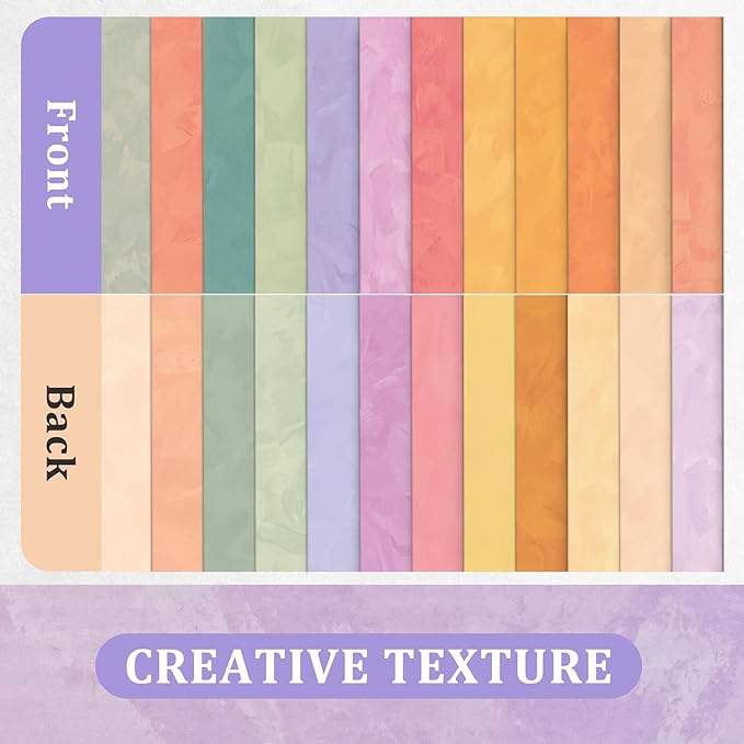 Scrapbook Paper 12x12 - 24 Sheets/24 Designs Double-Sided Textured Craft Paper, Summer Scrapbooking Paper for Scrapbook Supplies Junk Journals Card Making Origami Photo Album, Warm Tones, Sun Glow