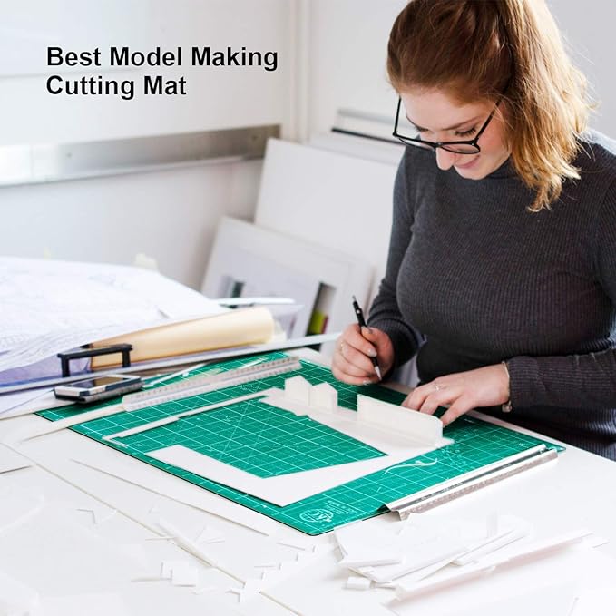 KC GLOBAL A4 (12"x9") Self-Healing Cutting Mat (Dark Green) - Sturdy, Reversible, Eco-Friendly, Non-Slip. Premium Desk Mat for Crafters, Quilters, and Hobbyist