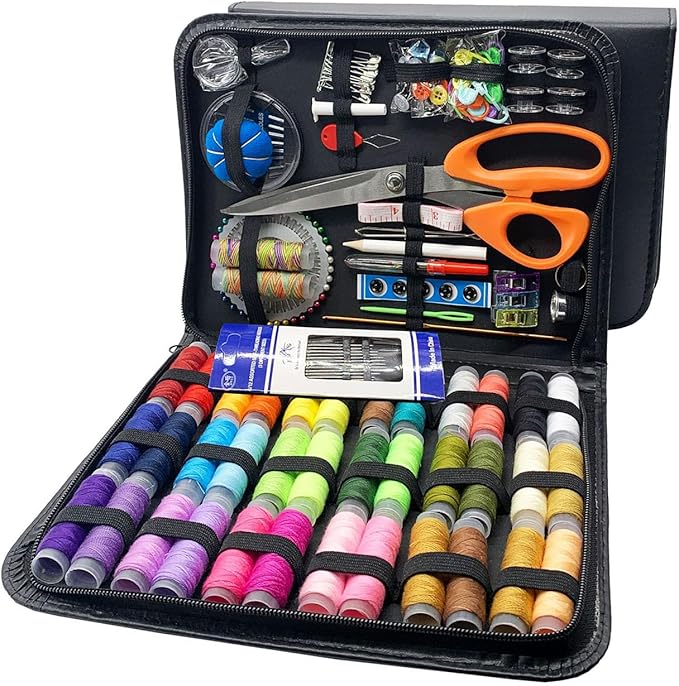 Sewing Kit for Adults, 205Pcs Professional Sewing Supplies Accessories with Tailor Scissors,Premium Sewing Supplies Set 30 Needles,Yarn Snips and More for Travel Home Beginners (205)