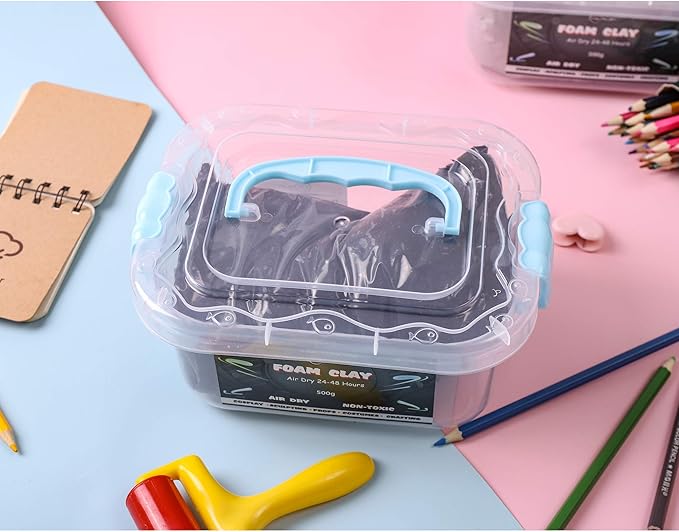 1.1lb Moldable Cosplay Foam Clay (Black) – High Density and Hiqh Quality for Intricate Designs | Air Dries to Perfection for Cutting with a Knife or Rotary Tool, Sanding or Shaping