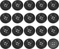 uxcell 50Pcs Wooden Buttons, 28mm(1 1/8") 4 Hole Round Wood Sewing Button Craft for Sewing DIY Craft Clothing, Black