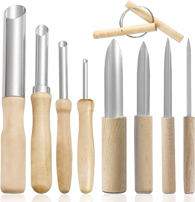 9 pcs Clay Tools, lyfLux Sculpting Tools, Clay Wire Cutter, Pottery Tools and Supplies, for Clay Ceramic Production, Cutting, Carving Modeling and DIY Production
