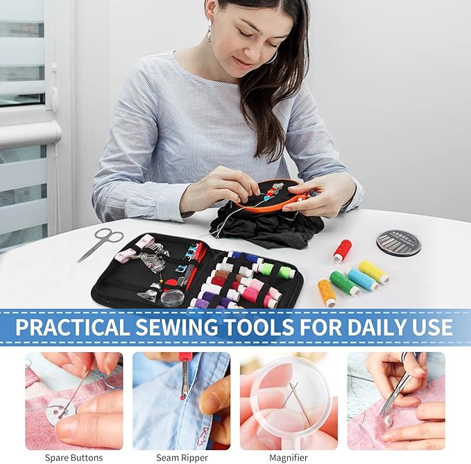 Sewing Kit for Adults and Kids,Marcoon Needle and Thread Kit with Sewing Supplies and Accessories Contains Scissors, Measure Tape,Seam Ripper,Suitable for Home, Travel, Beginner, Emergency