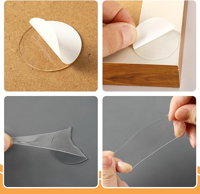 JANYUN 1500 Pcs Double Sided Sticky Dots Removable Round Putty Clear Double Sided Tape for Crafts No Trace Sticky Tack Adhesive Tape (20 mm)