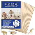 12 Pack Basswood Sheets for Crafts 12x18x1/8 Inch, 3mm Thick Unfinished Plywood for Laser Cutting & Engraving, DIY Ornaments and Architectural Model