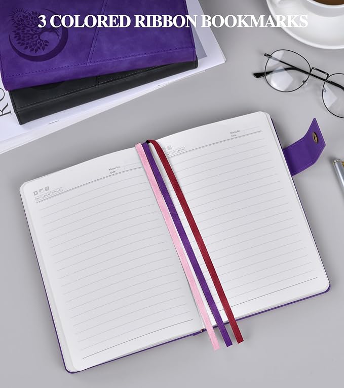 Lined Journal Notebook for Men, A5 Leather Journals for Writing Women, Hardcover Notebooks for Work,School,Note Taking,Travel,Business,Personal daily Diary,200 Page College Ruled (5.9" x 8.4")