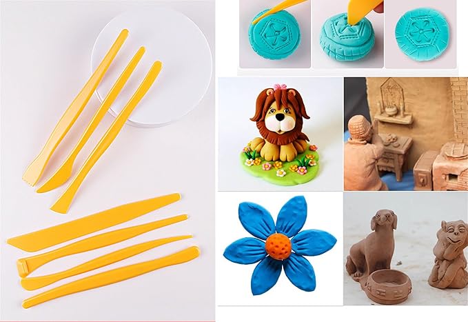 YYaaloa 14pcs Set Plastic Crafts Clay Modeling Tool Pottery Carving Tools for Shaping and Sculpting for Ceramics Clay Pottery (Plastic Knife-14pcs)