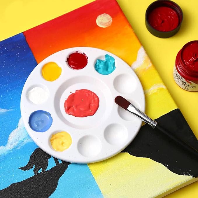 Paint Tray Palettes, Plastic White Palettes for Kids & Students,Paint Tray for Art Class,Craft DIY or Have a Birthday Painting Party-21pcs