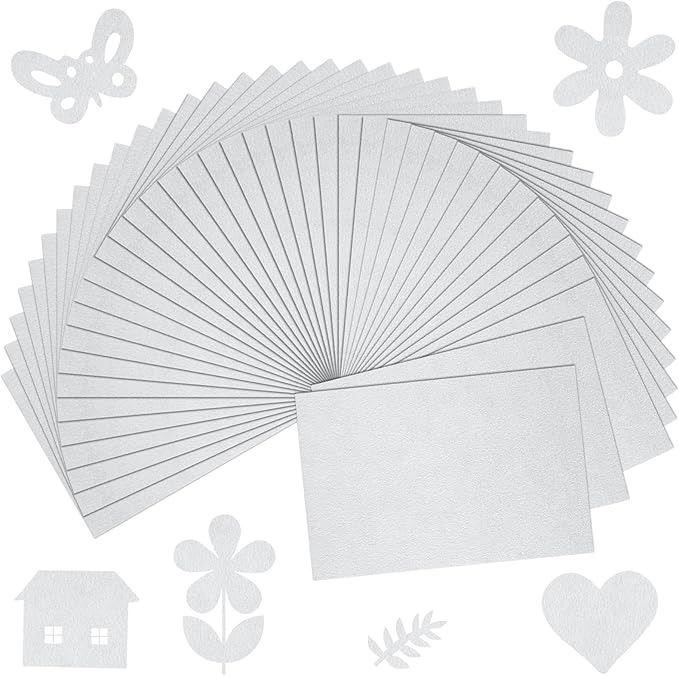 40 Pcs White Soft Felt Fabric Sheet 8" x 12" Assorted Color Felt Fabric Sheets for Crafts DIY Handcraft Sewing Squares Patchwork Nonwoven