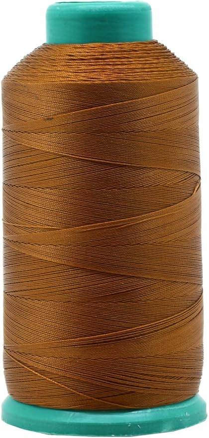 Mandala Crafts Size 69 210D T70 Bonded Nylon Thread - Brown 1500 YDs Tex 70 Heavy Duty Sewing Threads for Leather, Jeans, Weaving, Outdoor Marine Upholstery