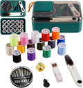 Mini Sewing Kits for Adults & Kids, Small Sewing Accessories and Supplies for Beginners with Needles, Threads, Scissors, Measure Tape, Suitable for Travel, Home, School and DIY Gift (Dark Green)