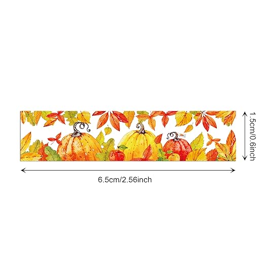 12 Rolls Fall Washi Tape, Autumn Maple Leaves Pumpkin Masking Washi Tape Fall Harvest Decorative Tape Sticker for Scrapbook, Journal, DIY Craft, Gift Wrapping, Card Making
