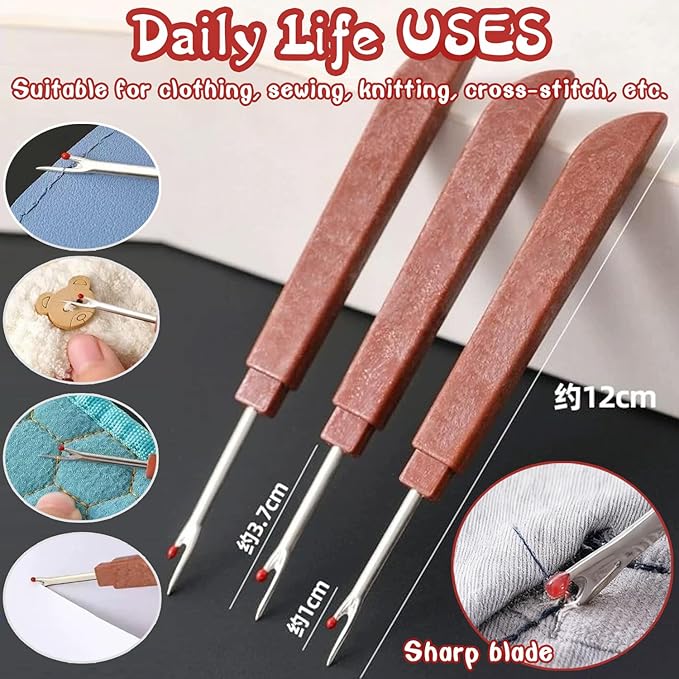 Big Eye Steel Sewing Needles Kit 34PCS,Stainless Steel Hand Sewing Needles,Multi-Purpose Needle and Thread Kits, Portable DIY Hand Made Craft Set for Beginners &Handicraft Enthusiasts& Daily Use