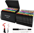 120 Colors Alcohol Markers Set Dual Tip Art Markers for Kids Marker Pens with Pen Holder and Case for Adult Painting Supplies Perfect for Painting, Coloring Book, Sketching and Drawing