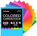 Hygloss Bright Colored Cardstock - 8.5x11-Inch, 12 Assorted Colors, 240 Sheets, 65 lb/ 176 gsm, Fade-Resistant, Acid-Free Color Card Stock Paper