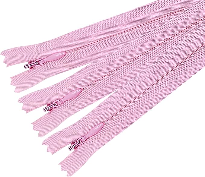 ANPURZII 3PCS #3 28 Inch Pink Invisible Zippers for Sewing Skirts, Nylon Coil Bulk Zippers for Pocket, Pillow(Pink 28" 3PCS)