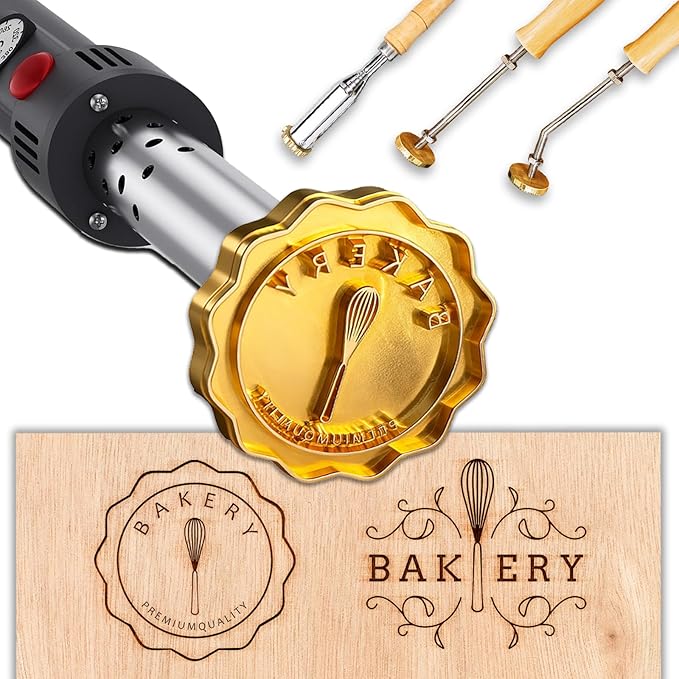 Custom Branding Iron for Wood Personalized Electric Logo Metal Branding Iron Durable Leather Iron Stamp Wedding Gift Handcrafted by Design for Meat Wood Paper Plastic-3"